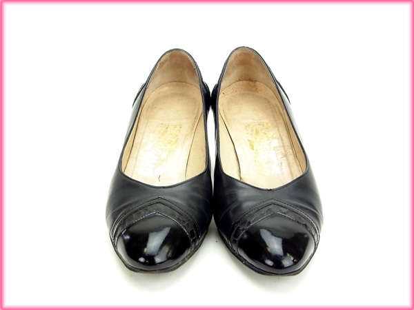 【30％OFF★週末タイムSALE】サルヴァトーレフェラガモ Salvatore Ferragamo パンプスパイソン型押し ブラック レディース 中古_6