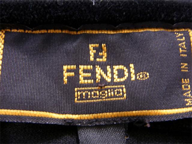 【30％OFF★週末タイムセール】フェンディ FENDI スカートベロア ♯44サイズ ブラック ブラウン レディース 中古_4