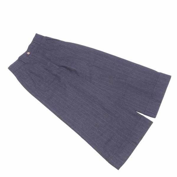 【X'masセール★30%OFF】ヴィヴィアンウエストウッド Vivienne Westwood パンツストライプ ♯42サイズ ワイド グレー×ブルー レディース 中古