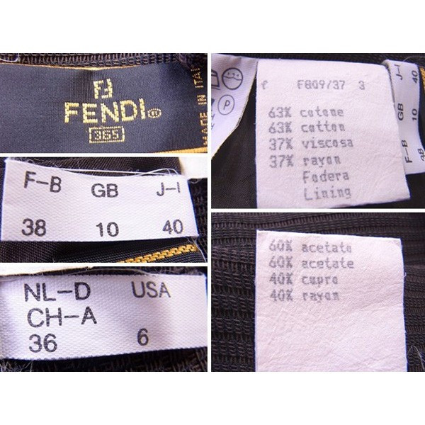 【GWタイムセール】フェンディ FENDI スカートボーダーライン ♯USA6サイズ ダークブラウン レディース 中古_5
