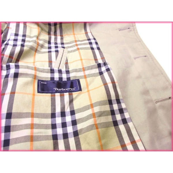 【週末セール★30％OFF】バーバリー BURBERRY トレンチコート裏地ノバチェック サイズ92/170 シングル ライトカーキ レディース 中古_4