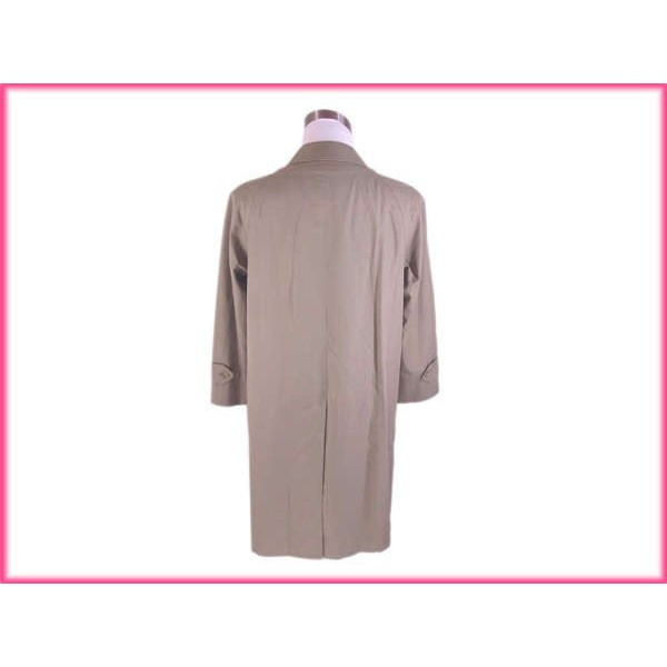 【ウィンターSALE★30%OFF】バーバリー BURBERRY トレンチコートステンカラー 裏地ノバチェック カーキ レディース 中古
