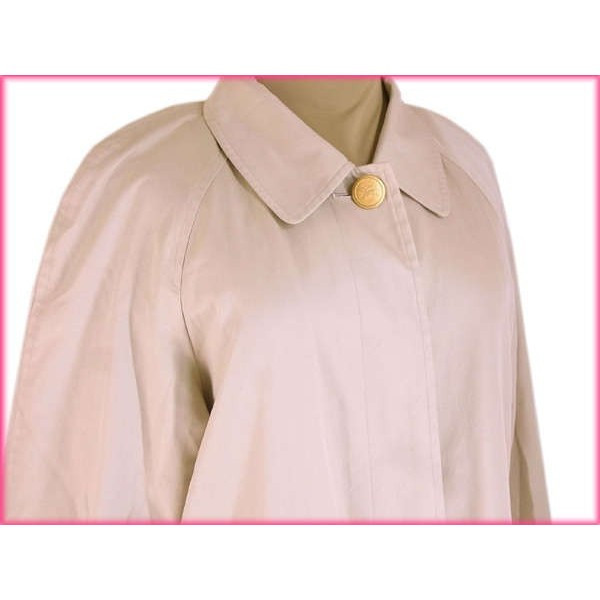 【30％OFF★週末タイムSALE】バーバリー BURBERRY トレンチコートステンカラー ♯9ARサイズ ノバチェック柄ライナー付き ベージュ×ゴールド レディース 中古_2