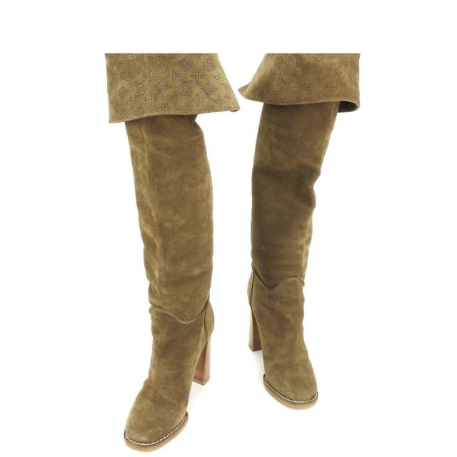 【BIGお買い物ラリー★30%OFFセール中】ルイ・ヴィトン LOUIS VUITTON ブーツマヒナ #35ハーフ ブラウン レディース 中古