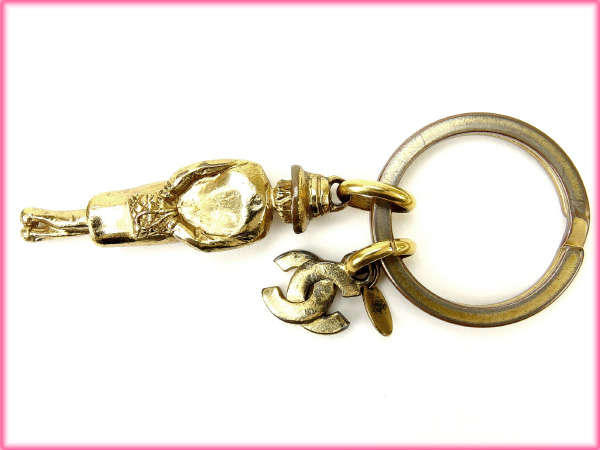 シャネル CHANEL キーホルダーマドモアゼル ヴィンテージ ゴールド