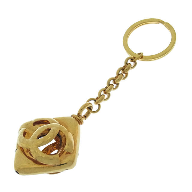【BIGお買い物ラリー★30%OFFセール中】シャネル CHANEL キーホルダーココマーク ダイヤモチーフ ゴールド レディース 中古