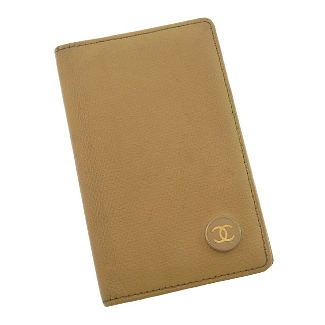 【BIGお買い物ラリー★30%OFFセール中】シャネル CHANEL カードケースココボタン ベージュ×ゴールド レディース 中古