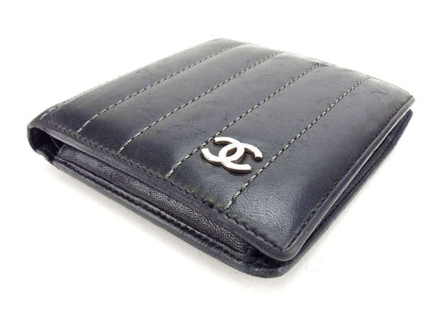 シャネル CHANEL 二つ折り財布 マドモアゼルライン ココマーク