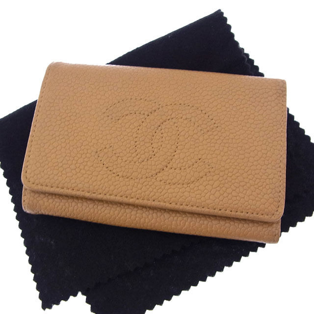 【X'masセール★30%OFF】シャネル CHANEL キーケースココマーク ベージュ×ゴールド レディース 中古