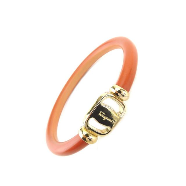 サルヴァトーレフェラガモ Salvatore Ferragamo バングルヴァラ オレンジ ゴールド レディース 中古