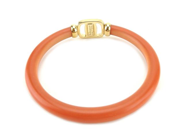 【30％OFF★週末タイムセール】サルヴァトーレフェラガモ Salvatore Ferragamo バングルヴァラ オレンジ ゴールド レディース 中古_2