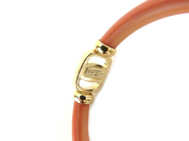 【30％OFF★週末タイムセール】サルヴァトーレフェラガモ Salvatore Ferragamo バングルヴァラ オレンジ ゴールド レディース 中古_5