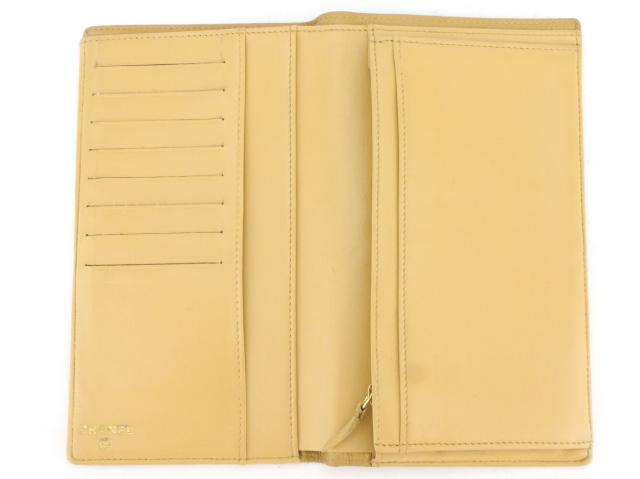 シャネル CHANEL 長財布ココマーク ベージュ レディース 中古_4