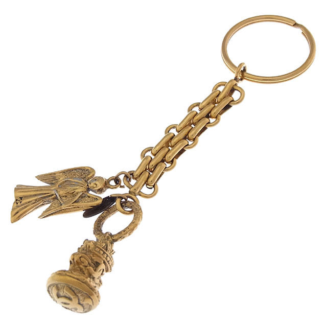 【BIGお買い物ラリー★30%OFFセール中】シャネル CHANEL キーリングエンジェルモチーフ ココマーク入り ゴールド レディース 中古