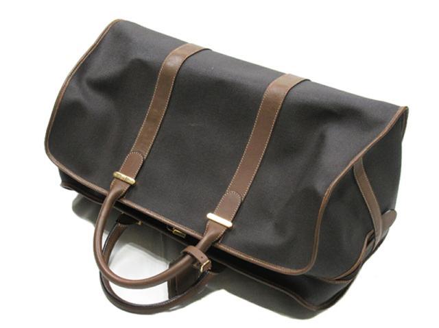 ダンヒル Dunhill ボストンバッグヘリンボーン グレー 灰色 ブラウン ゴールド レディース 中古_2