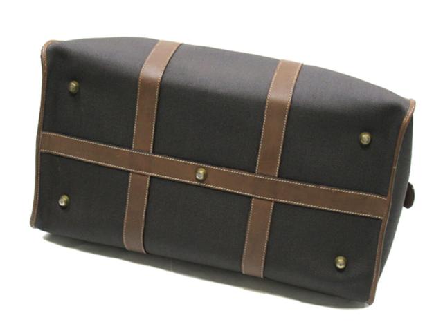 ダンヒル Dunhill ボストンバッグヘリンボーン グレー 灰色 ブラウン ゴールド レディース 中古_3