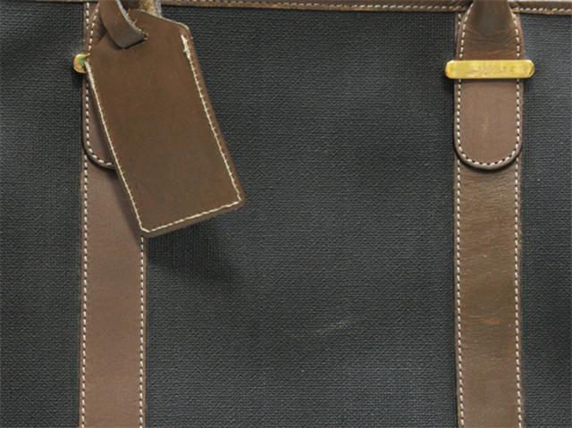 ダンヒル Dunhill ボストンバッグヘリンボーン グレー 灰色 ブラウン ゴールド レディース 中古_4