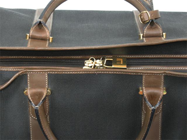 ダンヒル Dunhill ボストンバッグヘリンボーン グレー 灰色 ブラウン ゴールド レディース 中古_5