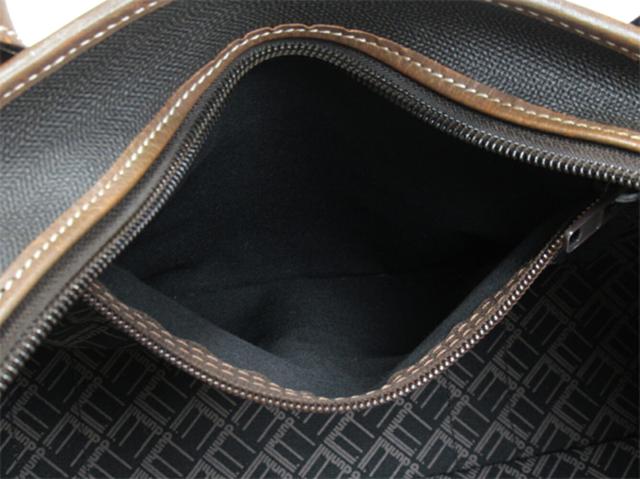 ダンヒル Dunhill ボストンバッグヘリンボーン グレー 灰色 ブラウン ゴールド レディース 中古_7