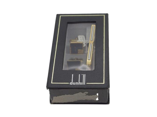 【30％OFF★週末タイムセール】ダンヒル Dunhill カフス2アイテムセット dマーク スウィヴル式 ワニロ式 ゴールド ブラック シルバー レディース 中古_8