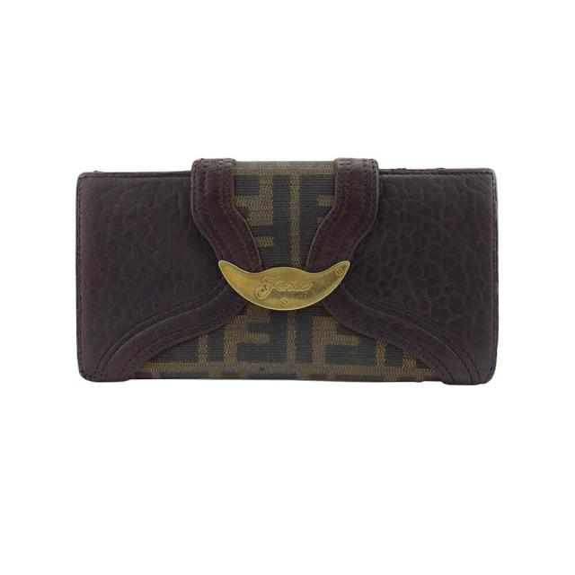 【BIGお買い物ラリー★30%OFFセール中】フェンディ FENDI 長財布ズッカ ブラウン ブラック ベージュ レディース 中古