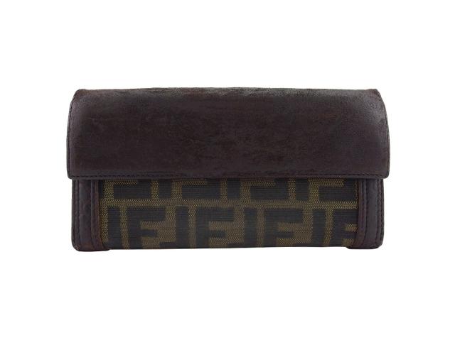 【GWタイムセール】フェンディ FENDI 長財布ズッカ ブラウン ブラック ベージュ レディース 中古_1