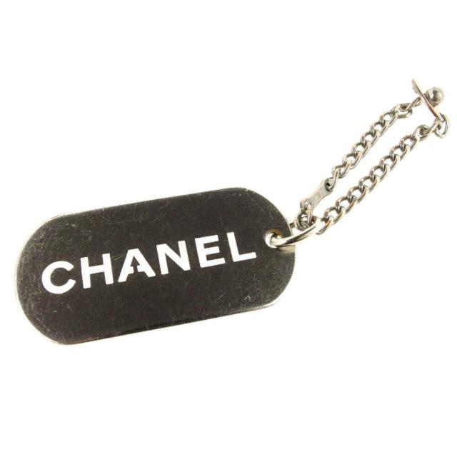 【BIGお買い物ラリー★30%OFFセール中】シャネル CHANEL キーホルダーロゴプレート オールドシャネル シルバー レディース 中古