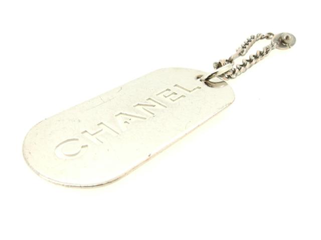 【30％OFF★週末タイムセール】シャネル CHANEL キーホルダーロゴプレート オールドシャネル シルバー レディース 中古_2