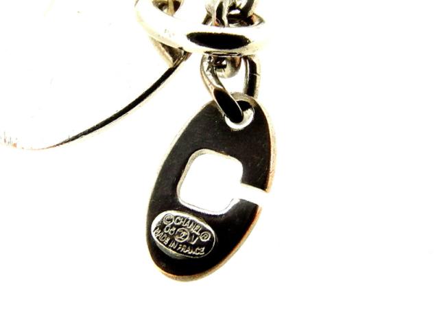 【30％OFF★週末タイムセール】シャネル CHANEL キーホルダーロゴプレート オールドシャネル シルバー レディース 中古_4