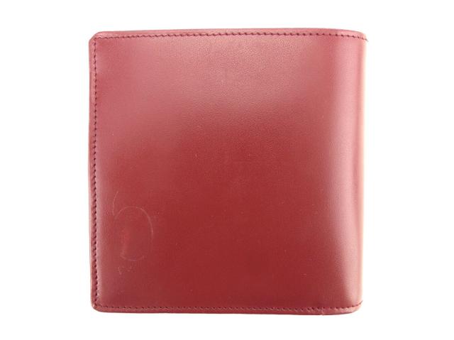 【GWタイムセール】カルティエ CARTIER 二つ折り財布マストライン ボルドー ゴールド レディース 中古_1