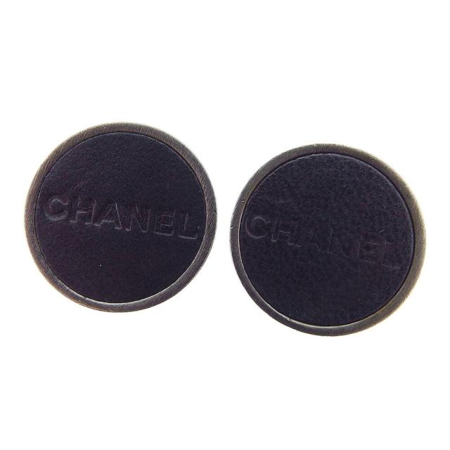 【30％OFF★週末タイムセール】シャネル CHANEL イヤリングロゴ ラウンドフォルム 丸型 ブラック シルバー レディース 中古
