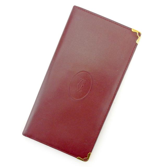 【BIGお買い物ラリー★30%OFFセール中】カルティエ CARTIER 札入れマストライン ボルドー レディース 中古