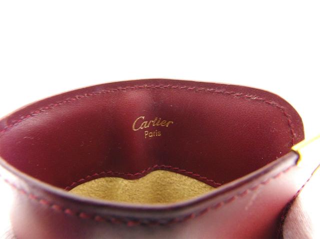 【週末タイムSALE★30%OFF】カルティエ CARTIER メガネケースマストライン ボルドー ゴールド レディース 中古