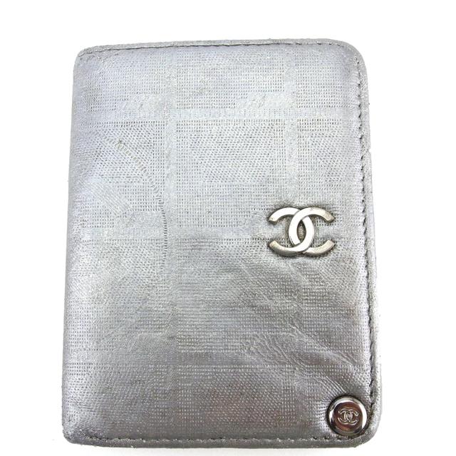【BIGお買い物ラリー★30%OFFセール中】シャネル CHANEL カードケースニュートラベルライン オールドシャネル シルバー ゴールド レディース 中古
