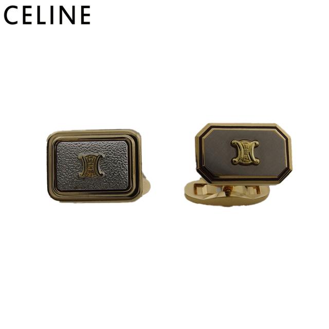 セリーヌ CELINE カフス トリオンフマーク スウィヴル式 ゴールド  