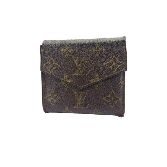 【BIGお買い物ラリー★30%OFFセール中】ルイ・ヴィトン LOUIS VUITTON 三つ折り財布モノグラム ポルトモネビエ ブラウン ベージュ レディース 中古