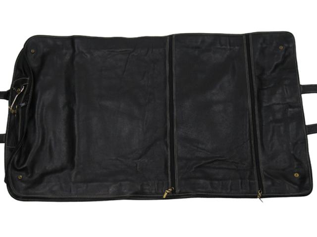 【週末セール★30％OFF】サルヴァトーレフェラガモ Salvatore Ferragamo ガーメントバッグロゴプレート ブラック ゴールド レディース 中古_4