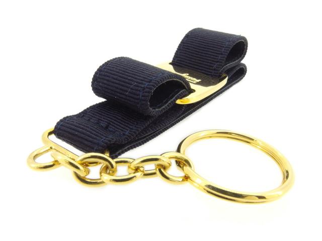 【30％OFF★週末タイムセール】サルヴァトーレフェラガモ Salvatore Ferragamo キーホルダー キャンバス×ゴールド金具 レディース 中古_6