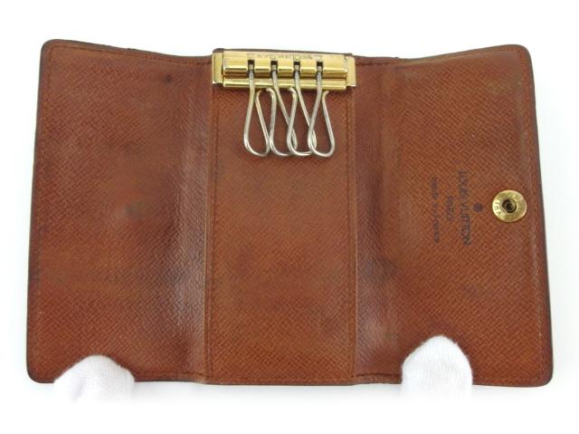 【30％OFF★週末タイムSALE】ルイ・ヴィトン LOUIS VUITTON キーケースモノグラム ミュルティクレ4 ブラウン ベージュ ゴールド モノグラムキャンバス 中古_4