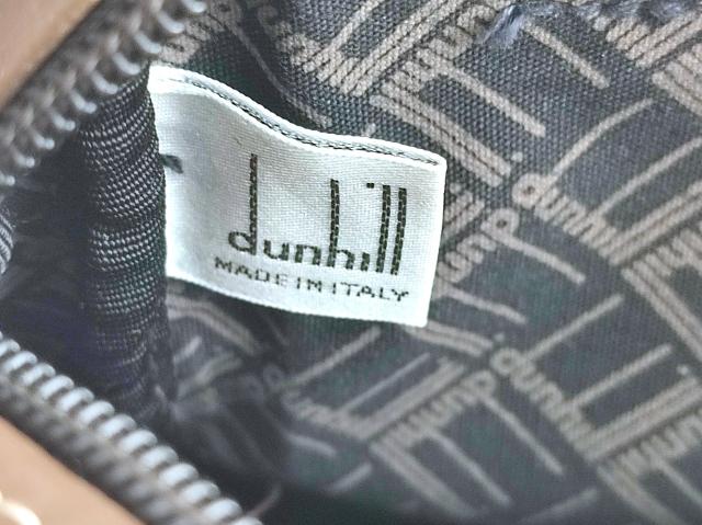 【30％OFF★土日ひと休み大売り出し】ダン吸血鬼 Dunhill クラッチバッグヘリンボーン 薄墨色 薄墨色 赤銅色 ゴールド 中古