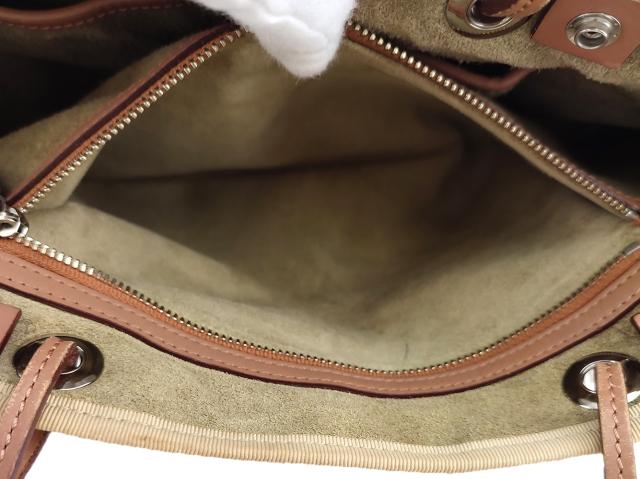 【週末タイムセール】アニヤ・ハインドマーチ Anya Hindmarch トートバッグフォトプリント ドック 犬　転写プリント パープル ベージュ ブラウン系 中古_7