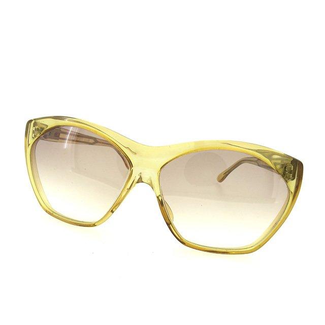 【X'masセール★30%OFF】ジバンシィ GIVENCHY サングラスフルリム ロゴモチーフマーク付き クリアベージュ×シルバー 中古