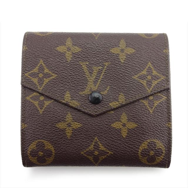 【BIGお買い物ラリー★30%OFFセール中】ルイ・ヴィトン LOUIS VUITTON 二つ折り財布モノグラム ポルトモネビエ（旧タイプ） ブラウン ベージュ モノグラムキャンバス 中古
