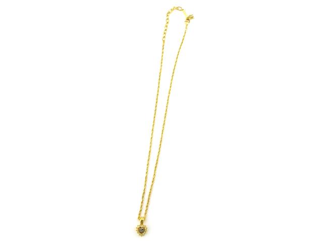 【GWタイムセール】ニナリッチ NINA RICCI ネックレスNRマーク ラインストーン付き ゴールド シルバー レディース 中古_1