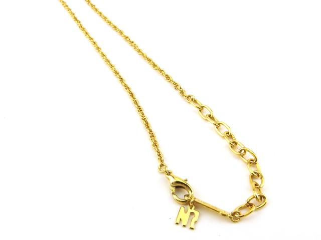【GWタイムセール】ニナリッチ NINA RICCI ネックレスNRマーク ラインストーン付き ゴールド シルバー レディース 中古_5