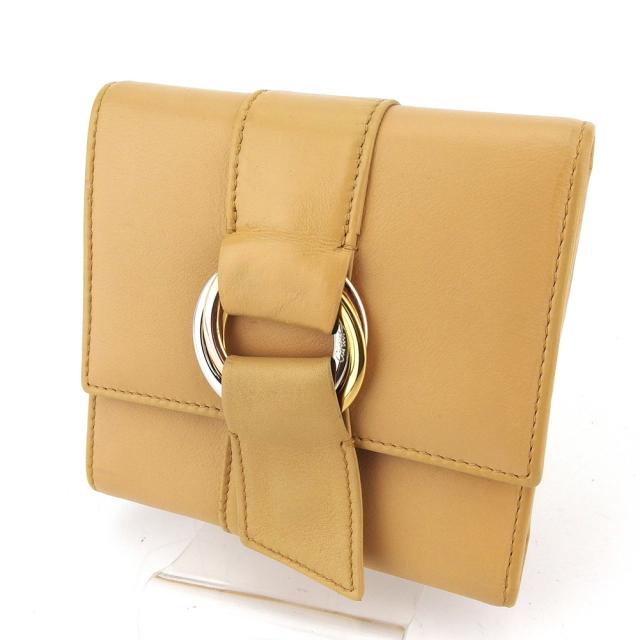 【X'masセール★30%OFF】カルティエ CARTIER 三つ折り財布 トリニティ 14059 レザー レディース 中古
