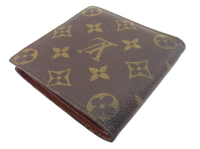 ルイ・ヴィトン LOUIS VUITTON 二つ折り財布モノグラム ポルトビエカルトクレディモネ ブラウン ベージュ モノグラムキャンバス レディース 中古_2