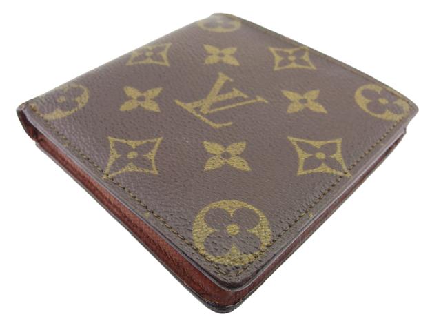 ルイ・ヴィトン LOUIS VUITTON 二つ折り財布モノグラム ポルトビエカルトクレディモネ ブラウン ベージュ モノグラムキャンバス レディース 中古_3