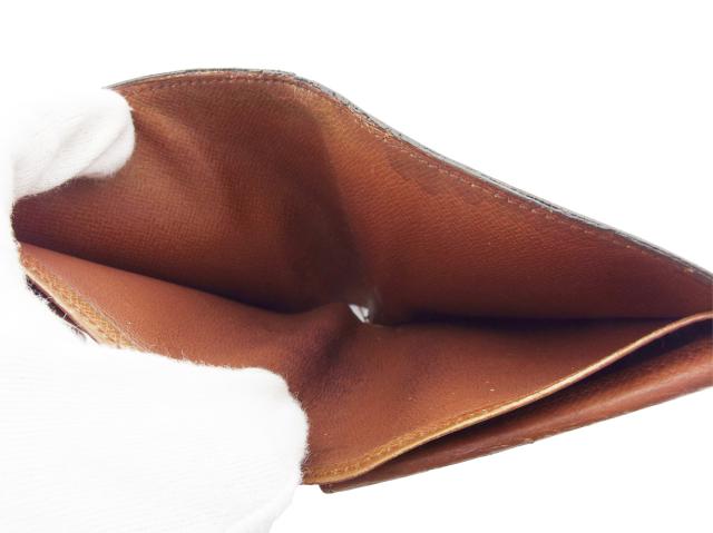 ルイ・ヴィトン LOUIS VUITTON 二つ折り財布モノグラム ポルトビエカルトクレディモネ ブラウン ベージュ モノグラムキャンバス レディース 中古_5