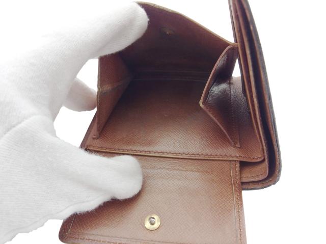 ルイ・ヴィトン LOUIS VUITTON 二つ折り財布モノグラム ポルトビエカルトクレディモネ ブラウン ベージュ モノグラムキャンバス レディース 中古_7